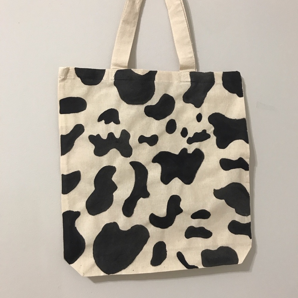 Cow print tote bag
